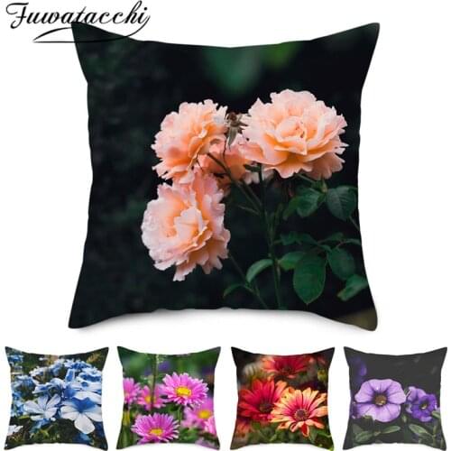 Fuwatacchi Bright Floral Picture Pillow Case Beautiful Flower Cushion Cover for Home Bedroom Sofa Decor Pillow Covers Wholesale