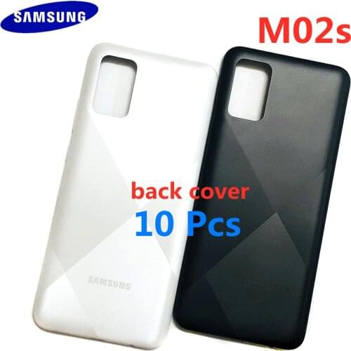 10 Pcs For Samsung Galaxy M02s M025 Battery Back Cover Rear Door Phone Housing Case + Side Buttons Panel Chassis Lid Replacement