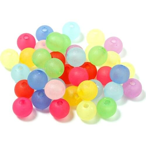100Pcs/lot 8mm Acrylic Beads Matte Frosted Round Beads For DIY Bracelet Necklace Jewelry Making Accessories
