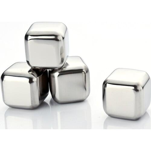 300Pcs/lot Whiskey Wine Beer Stones 440C Stainless Steel Cooler Stone Whiskey Rock Ice Cube Edible Alcohol Physical Cooled