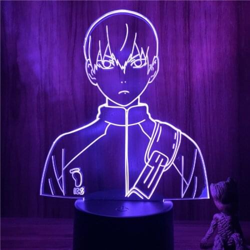 3D Nightlight Haikyuu Tobio Kageyama Cool Face Action Figure 7 Colors Touch Optical Illusion Table Lamp Gift Decor Model Lover