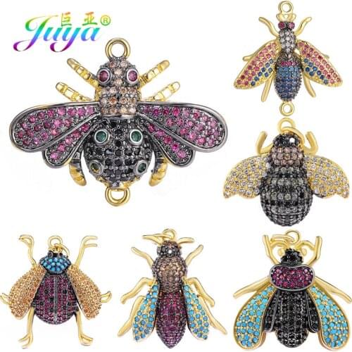 Juya DIY Handicraft Gold Bee Butterfly Insect Charms Accessories Supplies For Fashion Charms Bracelet Necklace Earrings Making