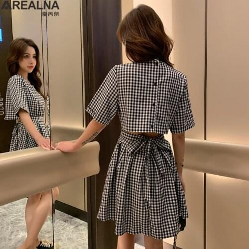 Летние платья в клетку AREALNA China At AliExpress