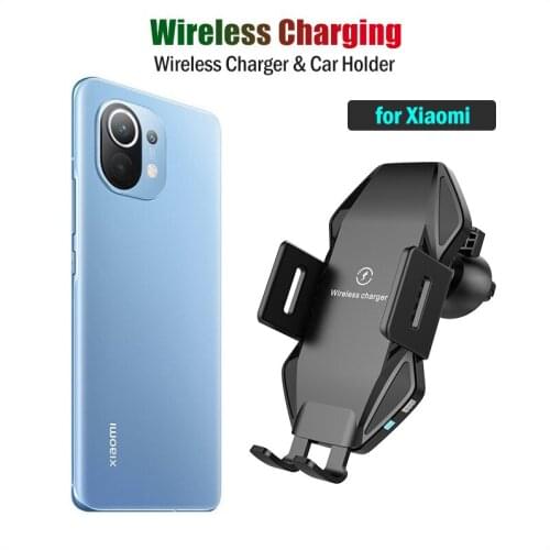 10W Fast Qi Car Wireless Charger for Xiaomi Mi 10 11 Pro Ultra 5G Case Wireless Charging Stand Car Charger Phone Holder