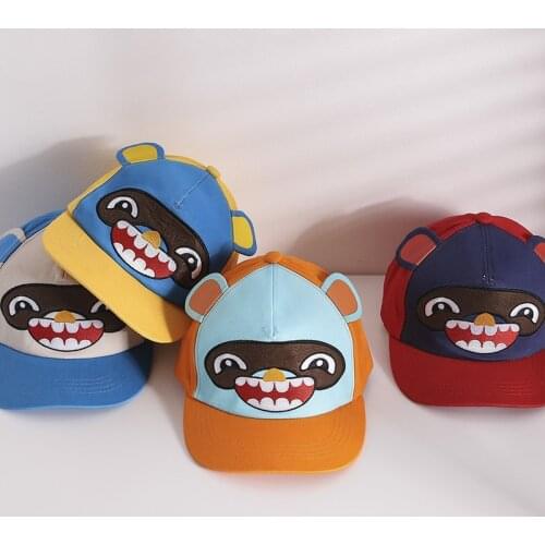 Trend Children Baseball Caps Spring Autumn Hip Hop Sun Visor Hat For Boys Girls Baby Cartoon Panda With Big Mouth Kids Bonnet