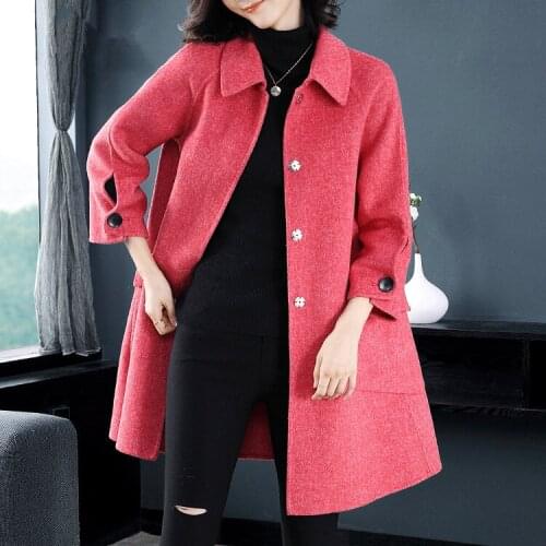 Double Side Wool Coat Autumn Winter Jacket Women Coats and Jackets Women Korean Long Jacket Chaqueta Mujer MY3906