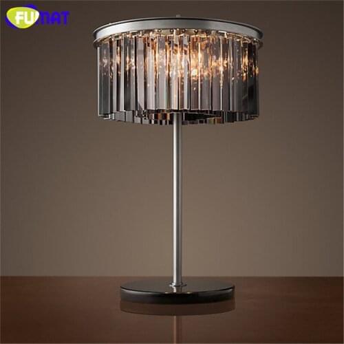 FUMAT Brief Creative Fashion K9 Crystal Table Lamp Home Deco Metal Lamp For Living Room Bedside Loft Crystal Table Lights