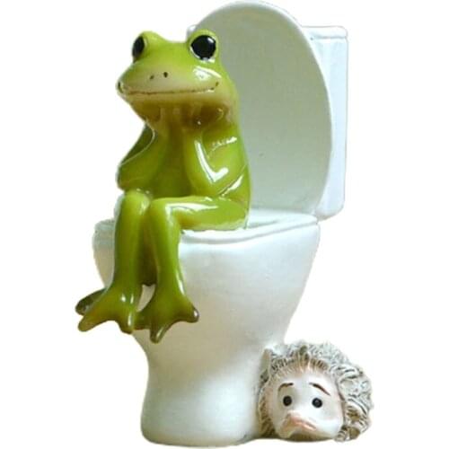 Hand Made Cute Quiet Frog Action Toy Figures Model Home Childrens Room Desk BX0D