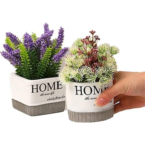 Artificial Bonsai Simulation Green Plant Ornaments Flower Small Potted Desktop Office Table Decor Indoor Fake Plants Party Favor
