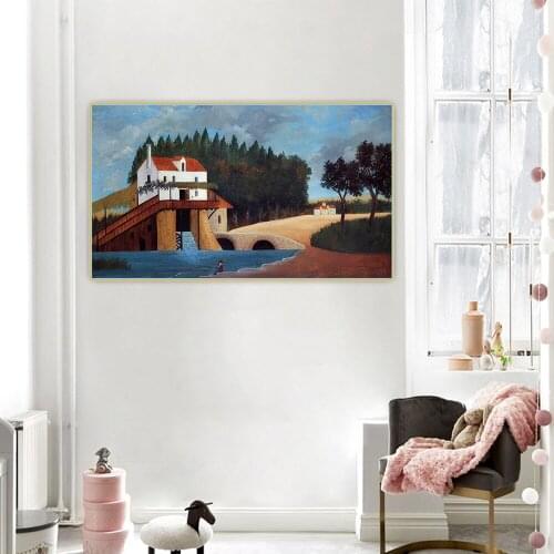 Citon Henri Rousseau《The Mill》Canvas Art Oil Painting Artwork Poster Picture Wall Background Decor Home Decoration