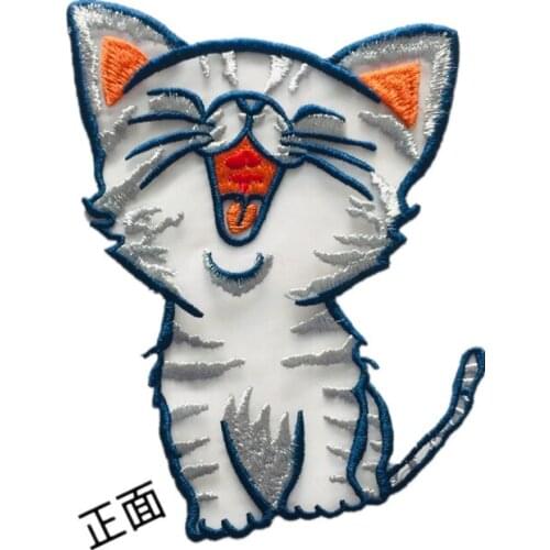 Carton Applique Badge Cutie PussyCat Sew On Patches DIY Embroidered Applique for Decoration Clothing Accessory