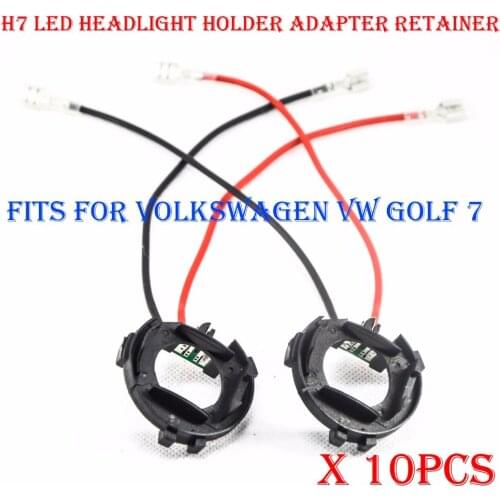 10PCS H7 LED Headlight Conversion Kit Bulb Holder Adapter Base Retainer Clip Socket For Volkswagen VW Golf 7 HID Halogen Convert
