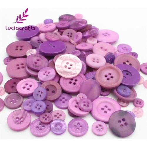 Lucia crafts 50g/lot Mixed Resin Round Buttons Kids Handmade Sewing Garment Accessories E0402