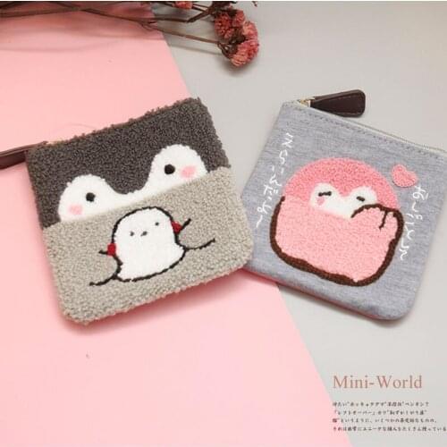 Cute Penguin Plush Mini Wallet Soft Positive Energy Penguin Plush Coin Purse Girls Lovers Valentines Gifts