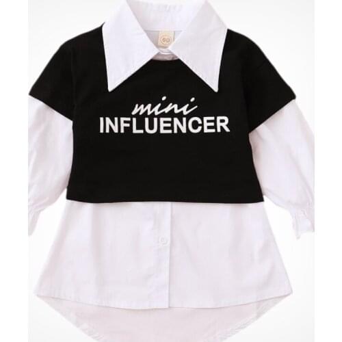 Fashion Baby Girl Crop Top+Shirt Long 2PCS Infant Toddler Cotton Blouse Suit Long Sleeve Autumn Spring Baby Clothes 1-5Y