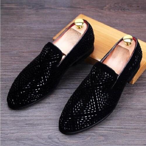 Spring/Autumn Men Loafer Shoes Slip On Designer Glitter Sequin Stud Shoes Punk Style Men Fashion Shoes