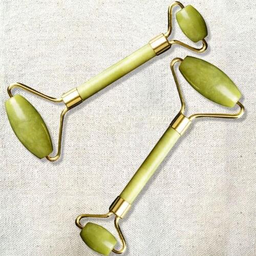 Jade Stone Facial Massage Roller For Face Neck Natural Massager Green Guasha Scraper Set Thin Lift Beauty Slimming Tools Roller