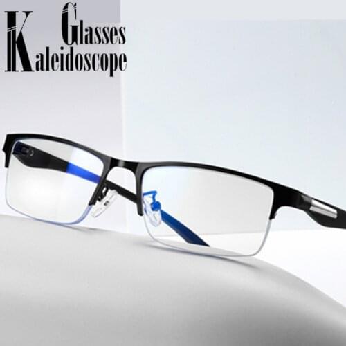 Blue Light Blocking Reading Glasses Men Half Frame Business Presbyopia Glasses Women High Quality with Diopters Plus 1.5 2 2.5