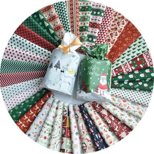 Half Meter 100% Cotton Christmas Print Fabric Handmade DIY Garment Children Cloth Sewing Tissue T1457