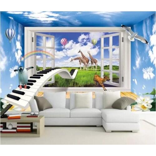 Custom originality photo 3d stereoscopic kids animal world wall murals wallpaper TV sofa backdrop bedroom of home decor