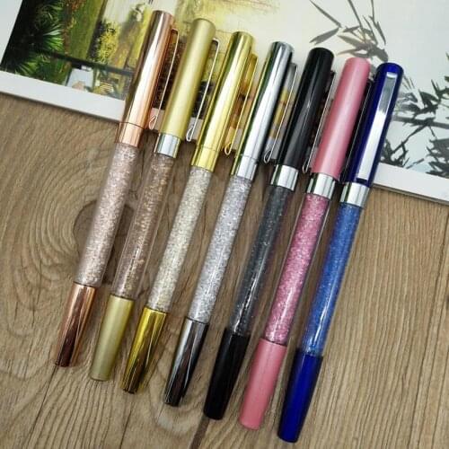 20pcs Creative Metal Crystal Diamond Gel Pen Black ink 0.5mm Signature Pen for Office School Suppliers Korean papelaria