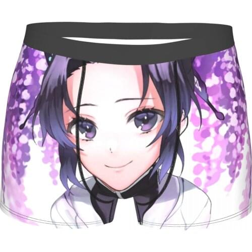 Kochou Shinobu Demon Slayer Kimetsu no Yaiba Anime Underpants Breathbale Panties Mens Underwear Comfortable Shorts Boxer Briefs