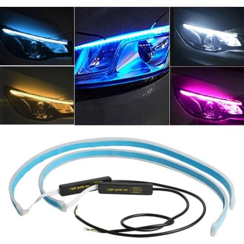 Universal Car LED Light Strip Car DRL Turn Signal Lamp Switchback Indicator Auto Car Styling LED Daytime Running External Lights