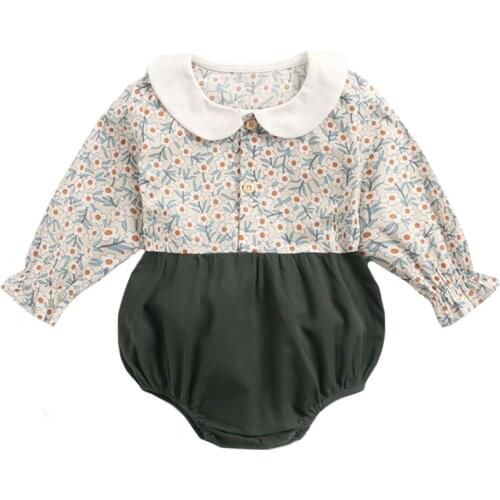 Baby Girl Vintage floral Jumpsuit Clothing Newborn Clothes Bodysuit Kids Cotton Fashion Cotton New born Outfit