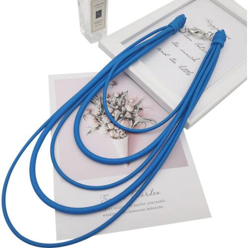 YD&YDBZ Charm vintage Necklace Multi-color Necklace Women Gothic Sweater Chain Hand-made Rubber Jewelry Party Accessories Neckla