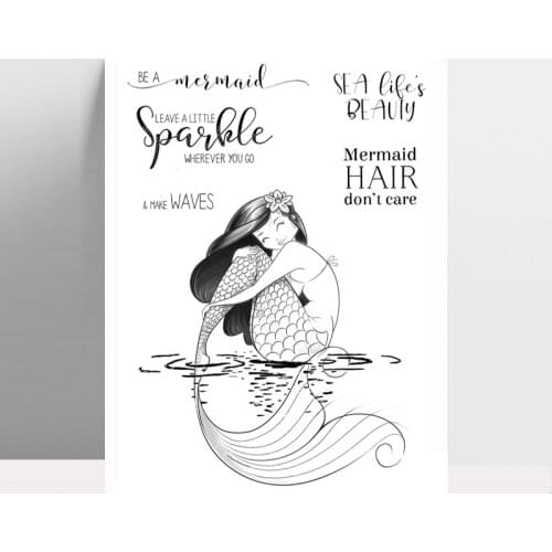 ZhuoAng Mermaid In The Water Clear Stamp for Scrapbooking Rubber Stamp Seal Paper Craft Clear Stamps Card Making