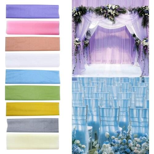 10mx48cm Sheer Chair Sash Ribbon Gauze for Sewing DIY Wedding Party Prom
