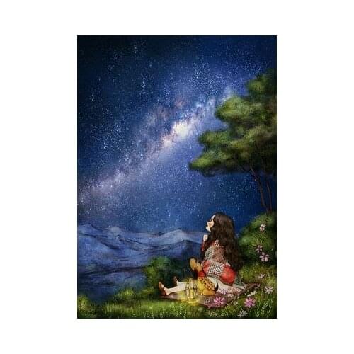 14/16/18/27/28 The girl under the stars Handmade Needlework Embroidery DIY DMC Cross Stitch Kits Crafts Home decor wall Art