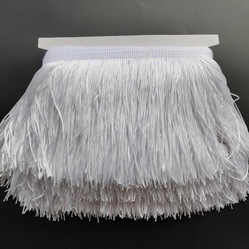 15CM Long 1 Meters White Lace Fringe Trim Polyester Tassel Fringe Trimming For Dress Stage Garment Curtain Accessories