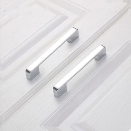 160mm modern simple fashion shiny silver kitchen cabinet cupboard door handle bright chrome wardrobe dresser drawer pull knob