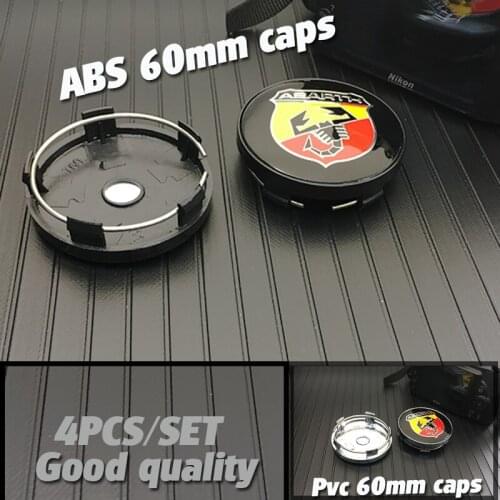 2.36" 60mm 4pcs/set ABS Car Accessories auto Car Wheel Hub Caps Auto Decals Wheel Covers for 124 125 500 Badge Emblem Labels