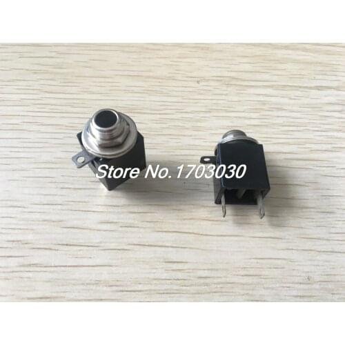 2pcs 6.35mm Stereo Female Jack Socket PCB Mount Connector Adapter