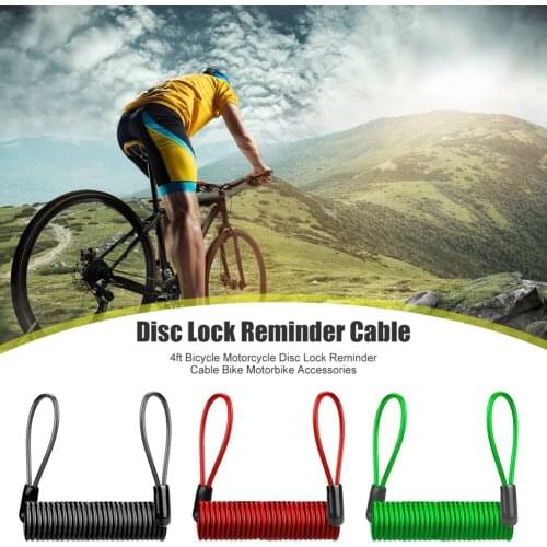 4 Feet Disc Lock Reminder Cable Motorcycle Bike Sets Dual Loop Bicycle for Outdoor Personal Motorcycle Accessories
