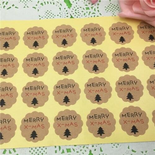 500Pcs Diameter 3cm Round and Wave Shape Sticker Christmas Tree Pattern for Jewelry Carrying Case Christmas Gift Package Labels