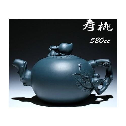 520cc Yixing old purple teapot All handmade green mud Zisha pot