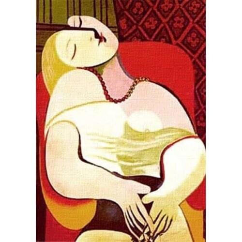 5d diy Full round/Square diamond painting Picassos famous painting "Dream" 3D embroidery Cross Stitch Mosaic home dector Art