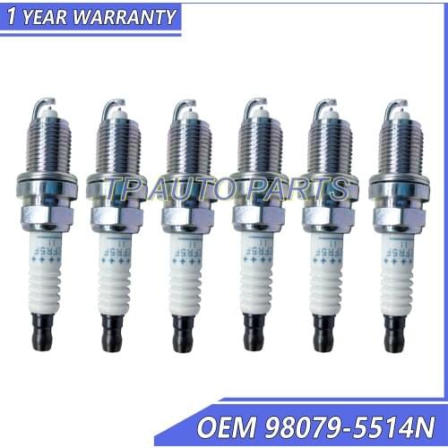 6 Pieces Spark Plug Compatible With Honda OEM 98079-5514N PZFR5F-11 980795514N PZFR5F11