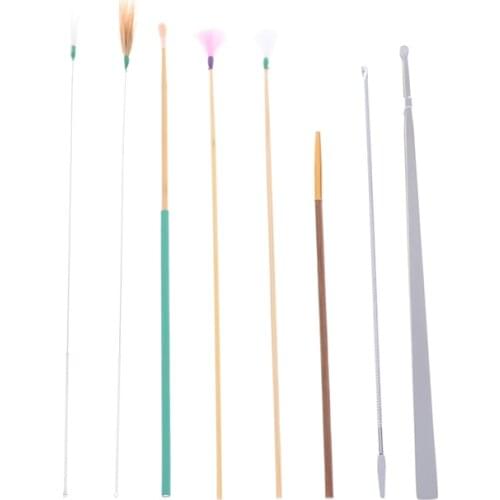 8pcs Picking Forceps Ear Wax Pickers Set Removal Ear Cleaning Tool Ear Cleaner Spoon Wax Remover Goose Feather Stick Ear