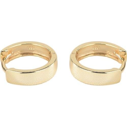 925 Sterling Silver Earring Stylish Simple Wide-neared Ear Ring Black Ear Bone Ear Buckle Trend Women Boy Girl Silver Ear Jewelr