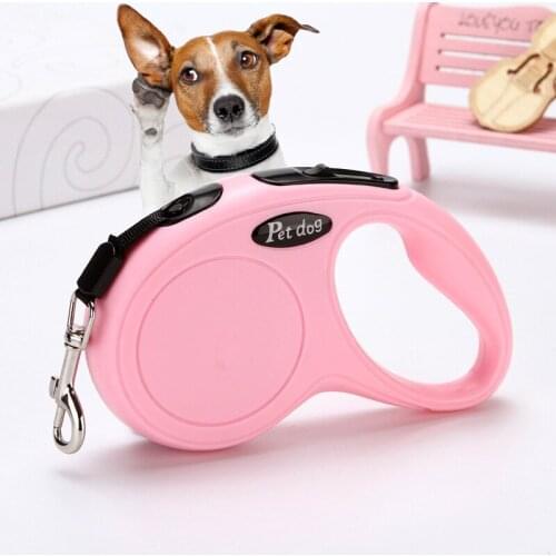 Automatic 3m 5m Retractable Dog Cat Leash Nylon Durable Traction Extending Rope Lead Belt For Puppy Kitty Leash Pet Accessories
