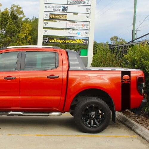 Car accessories 2pcs skull tail truck bed box graphic vinyl car sticker customs fit for Ford ranger 2012-2019