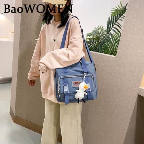 BaoWomen Fashion Nylon Crossbody Bags For Girls Ins Kawaii Schoolbag Woman Messenger Bags Totes Hand Bags Japanese Harajuku 2020