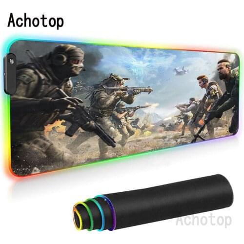 Warzone Mouse Pad Large Pad RGB Laptop Mouse Notbook Luminous Keyboard Computer Creative Rubber LED Mat Gaming Mousepad for LOL