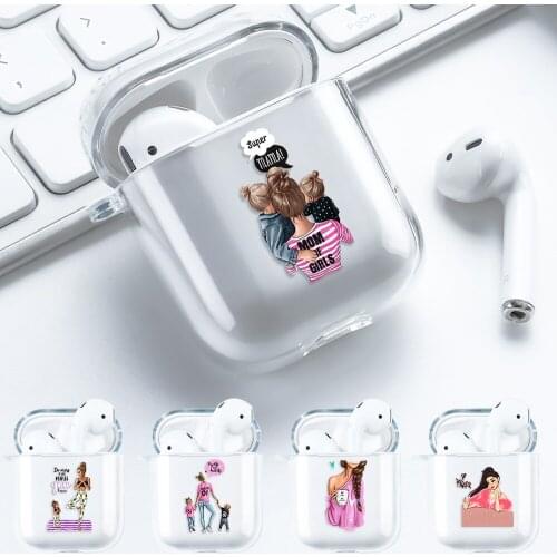 Mom Baby Case For Airpods 2 Cases Luxury Silicon Headphone Funda Apple Airpod Air pods 1 Earphone Transparent Cover Bumper Coque