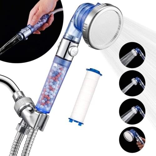 Zhang JI 3 Modle SPA Shower Head Stop Switch Bathroom Water Saving Spray Nozzle ABS Anion Filter High Pressure Showerhead