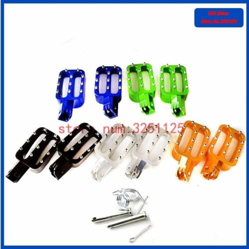 CNC Alloy Footrests Footpegs Foot Pegs Rests Pedals for 110cc 125cc 140cc 150cc CRF KLX YCF Dirt Bike ATV Quad Motorcycle